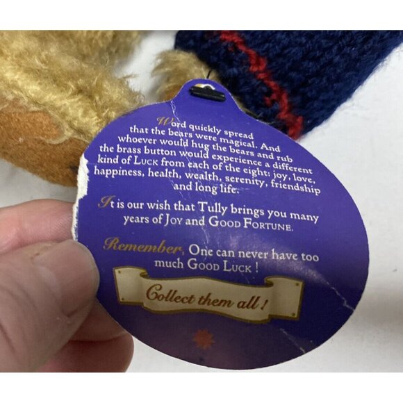 Vtg 1996Pickford Brass Button Bears TULLY Sweater Hat Cap Tousled Moveable Limbs - Picture 11 of 13